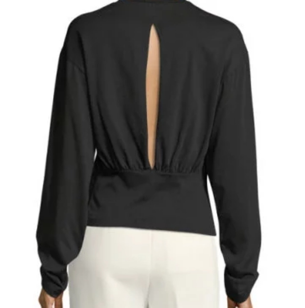 3.1 PHILLIP LIM BLACK PIERCED LS TOP SZ S